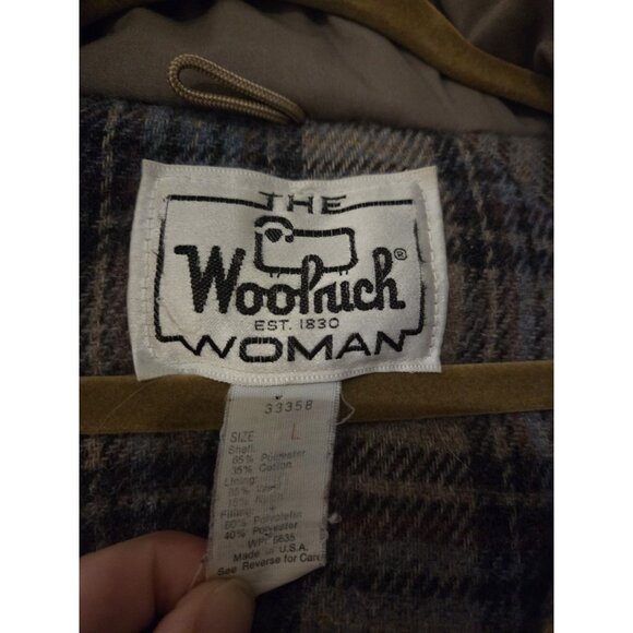 VTG Woolrich Woman Barn Chore Coat Wool Lined Plaid Sz L Parka USA MADE - Picture 5 of 16